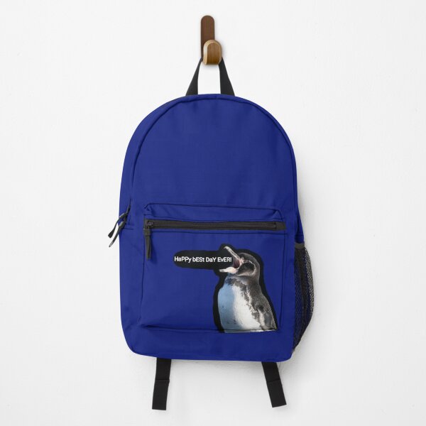 Item preview, Galapagos Penguin best day ever (Blue #0F1D7B Background) designed and sold by SBPenguins.