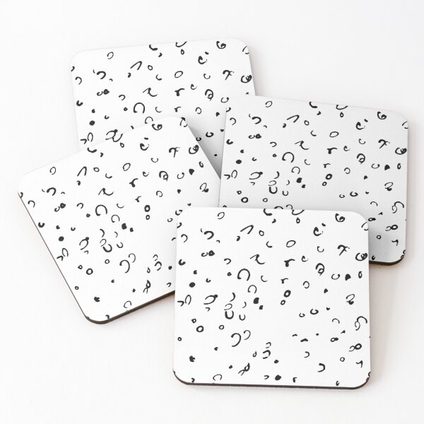 Item preview, A black and white pattern of randomly drawn shapes. designed and sold by Pixel Fin.