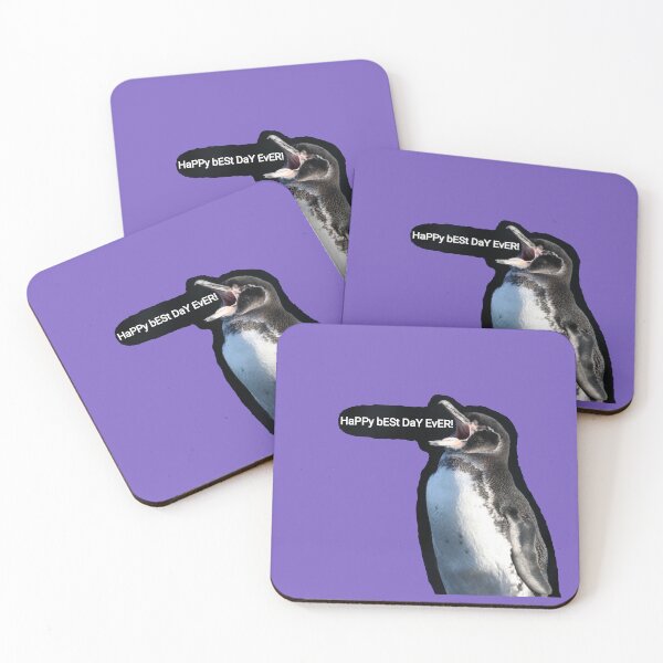 Item preview, Galapagos Penguin best day ever (Light Purple #795FC1 Background)  designed and sold by SBPenguins.