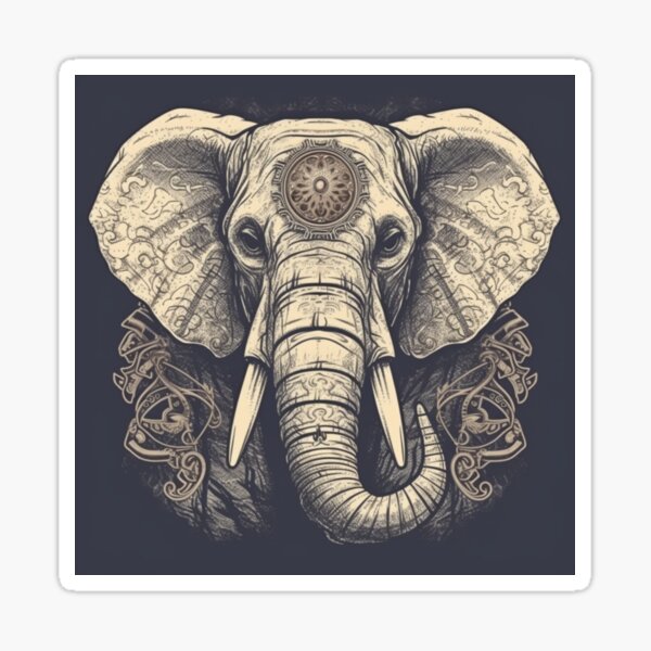 Item preview, Black and white Elephant designed and sold by Digital-Space.