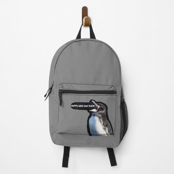 Item preview, Galapagos Penguin best day ever (Grey #808080 Background) designed and sold by SBPenguins.