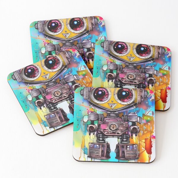 Item preview, Cute adorable colorful steampunk robot designed and sold by REALDesign-Shop.