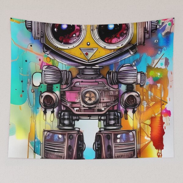 Item preview, Cute adorable colorful steampunk robot designed and sold by REALDesign-Shop.