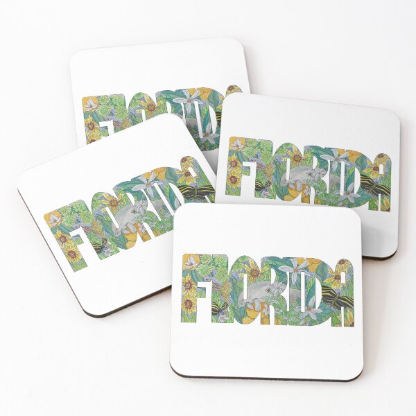 Item preview, FLORIDA Watercolor Floral Silhouette  designed and sold by Sproutopia-Art.