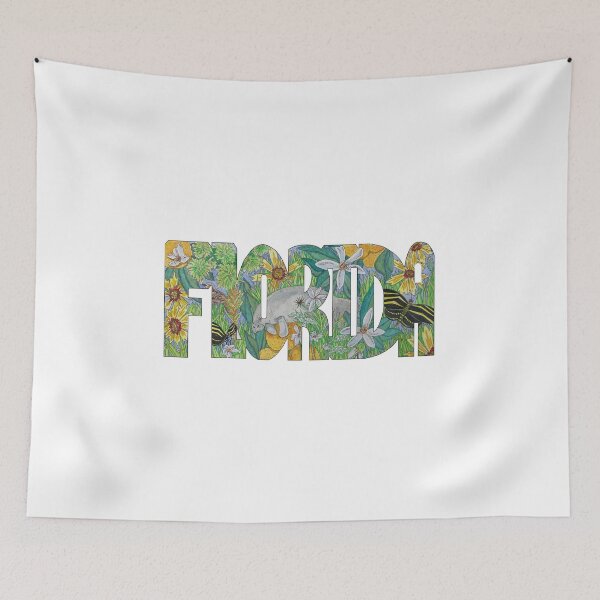 Item preview, FLORIDA Watercolor Floral Silhouette  designed and sold by Sproutopia-Art.