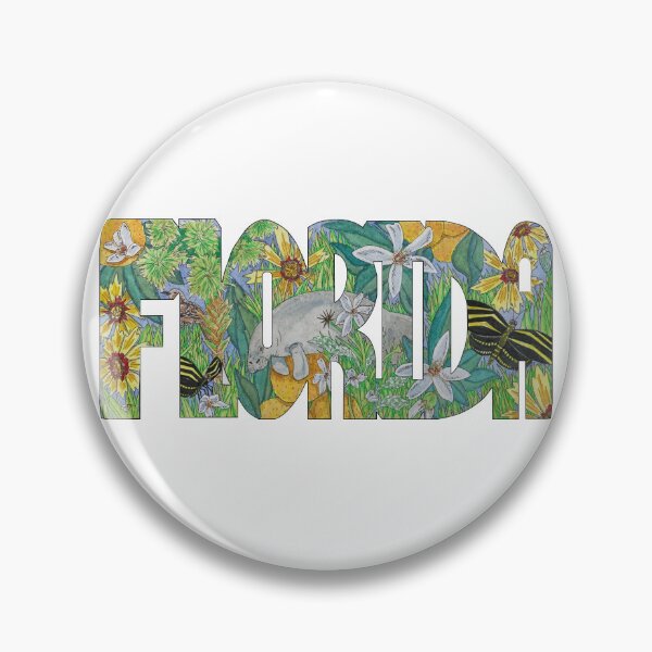 Item preview, FLORIDA Watercolor Floral Silhouette  designed and sold by Sproutopia-Art.