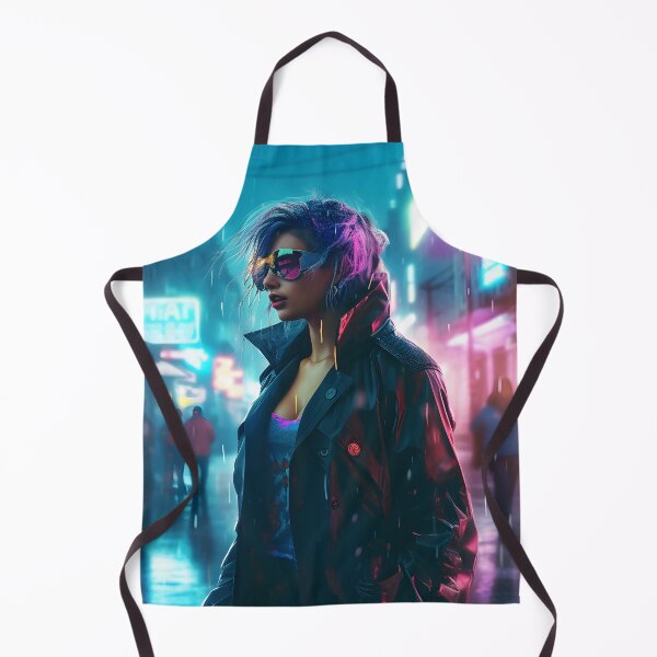 Item preview, Futuristic woman with a sunglas in neon city designed and sold by Cr-AI-tive.