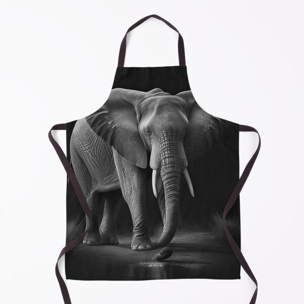 Item preview, Pencil-drawn African Elephant - High-Quality Black and White Design designed and sold by Pencil-Art.