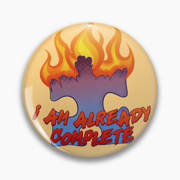 Item preview, I Am Already Complete Red Instead Autism Awareness Burning Puzzle Piece designed and sold by PictionaryModus.