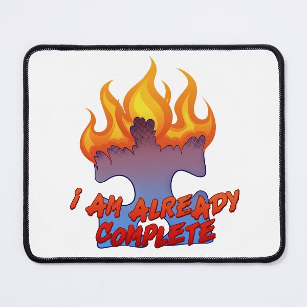 Item preview, I Am Already Complete Red Instead Autism Awareness Burning Puzzle Piece designed and sold by PictionaryModus.