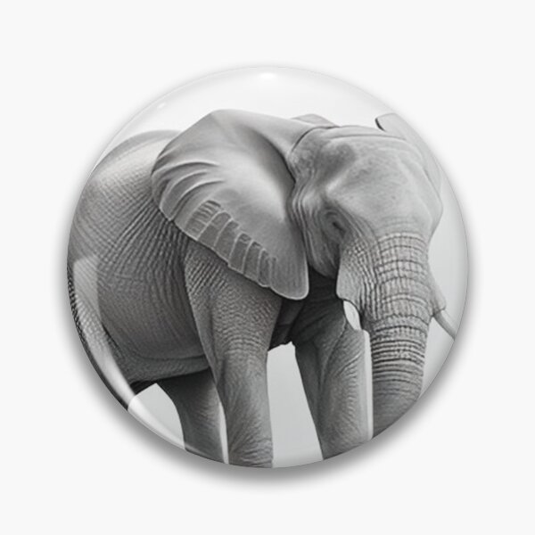Item preview, Pencil-drawn African Elephant - High-Quality Black and White Design designed and sold by Pencil-Art.