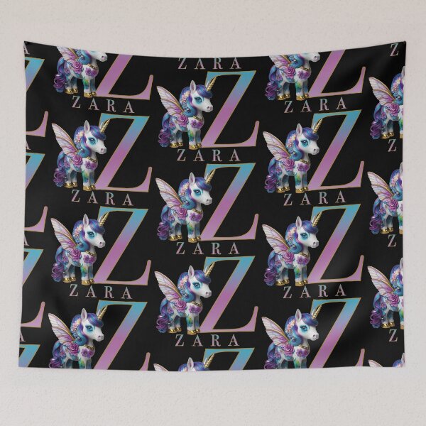 Item preview, Zara name with a cute unicorn designed and sold by Lubellebubble20.