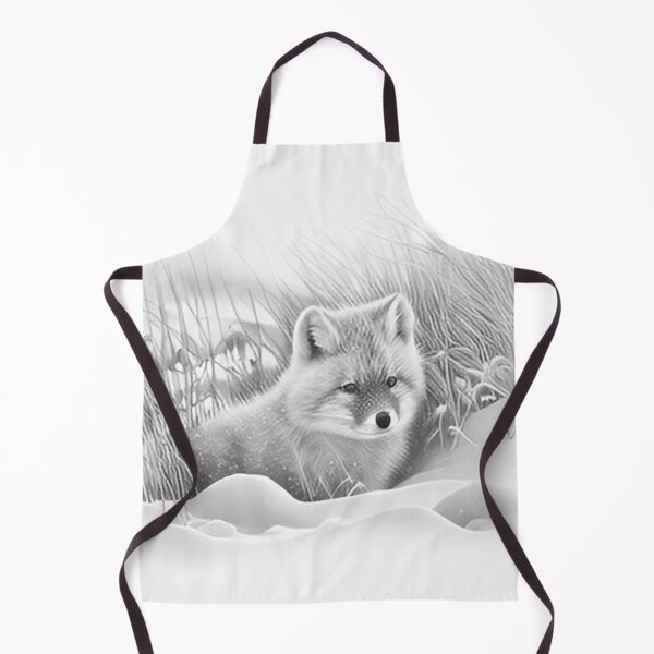 Item preview, Pencil-drawn Arctic Fox - High-Quality Black and White Design designed and sold by Pencil-Art.