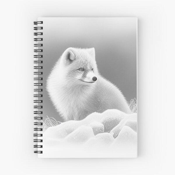Item preview, Pencil-drawn Arctic Fox - High-Quality Black and White Design designed and sold by Pencil-Art.