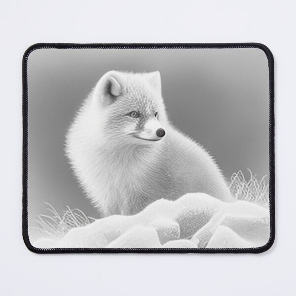 Item preview, Pencil-drawn Arctic Fox - High-Quality Black and White Design designed and sold by Pencil-Art.