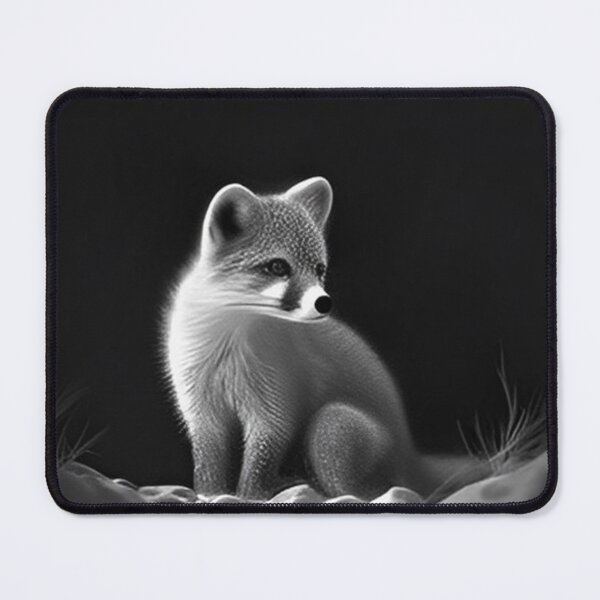 Item preview, Pencil-drawn Arctic Fox - High-Quality Black and White Design designed and sold by Pencil-Art.