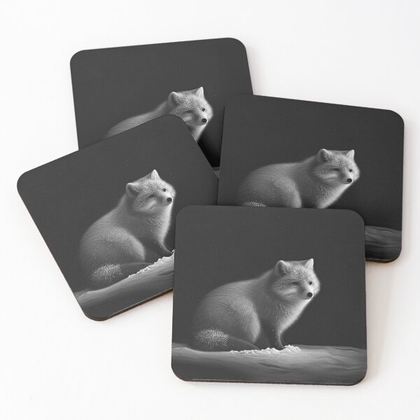 Item preview, Pencil-drawn Arctic Fox - High-Quality Black and White Design designed and sold by Pencil-Art.