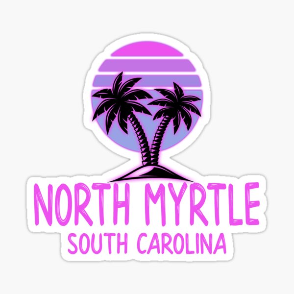 North Myrtle South Carolina Vintage Retro Beach Sticker