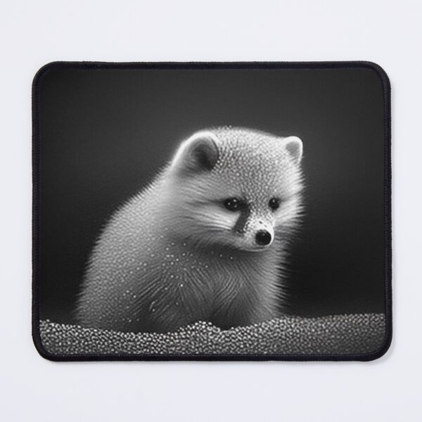 Item preview, Pencil-drawn Arctic Fox - High-Quality Black and White Design designed and sold by Pencil-Art.