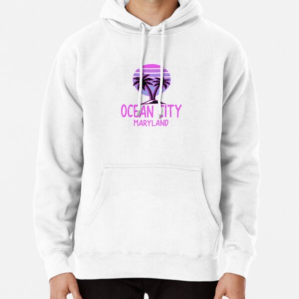 Vintage Ocean City Pink Quarter Zip Sweatshirt Mens