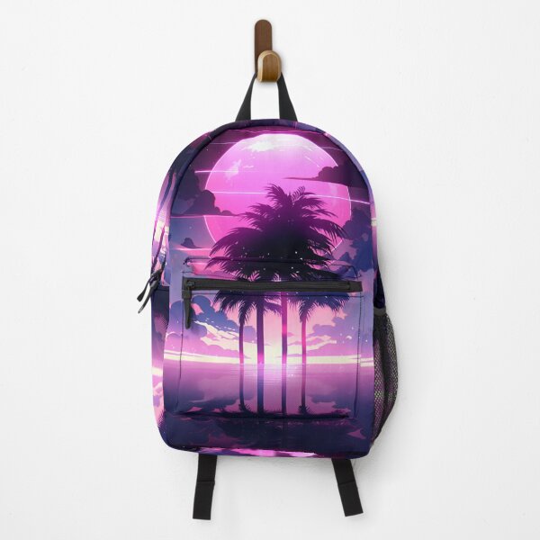 Item preview, Night moon and palms - 80s Cyberpunk designed and sold by RESToRAPTOR.