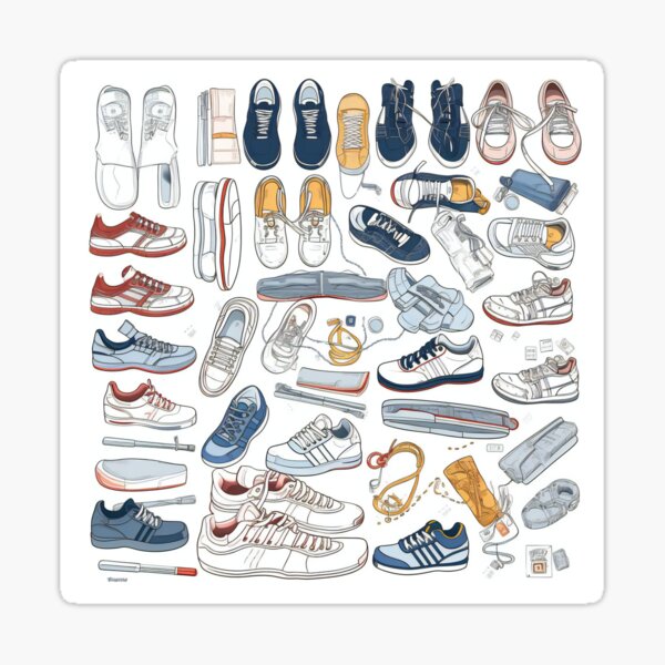 Item preview, Tennis Shoes Collection Knolling | Illustration | 8K designed and sold by Hazmat-AI7.