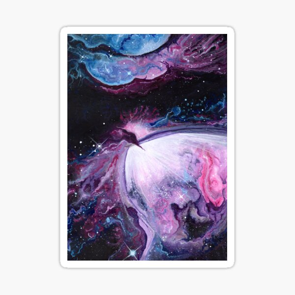 Cosmic artwork - 'Sky Babies' - Acrylic on paper - A4 Sticker