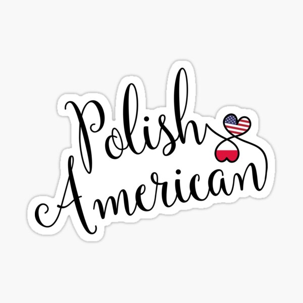 Polish American Entwined Hearts Sticker Sticker