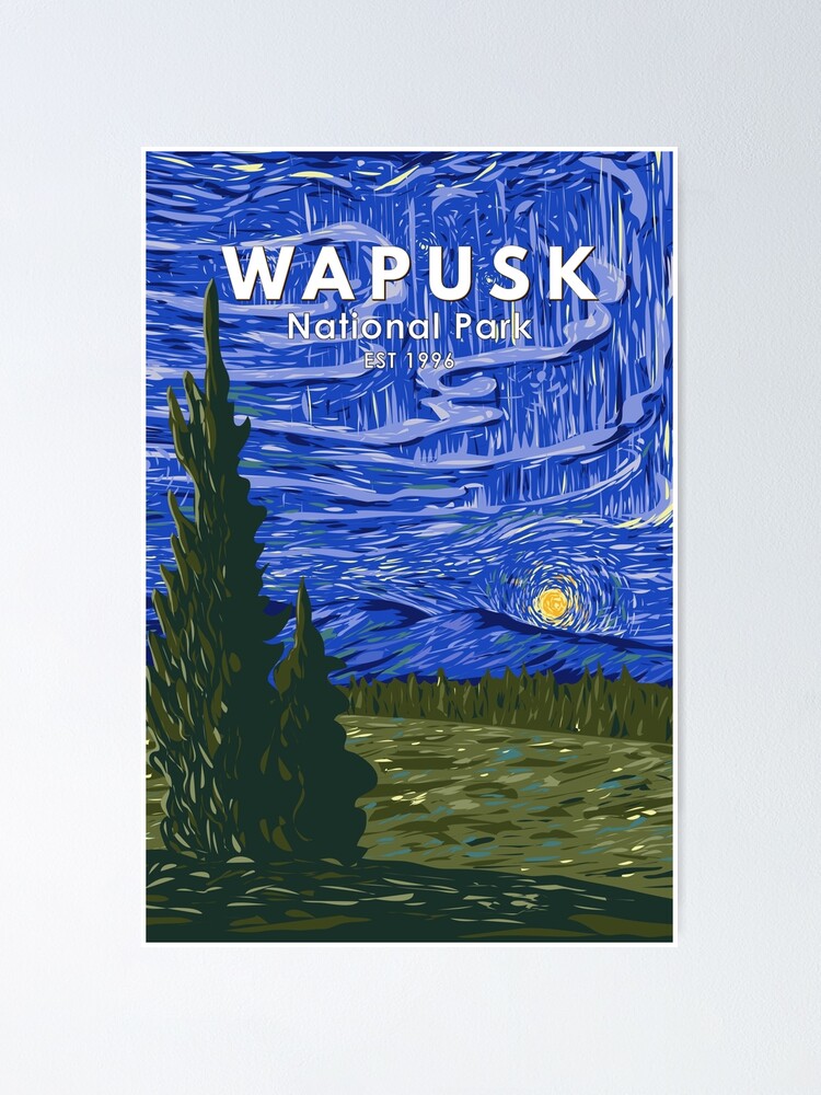 Wapusk National Park Canada Northern Lights Travel Art Vintage