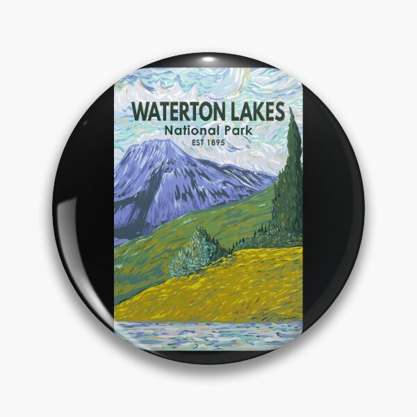 Item preview, Waterton Lakes National Park Canada Travel Art Vintage designed and sold by KrisSidDesigns.