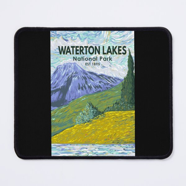 Item preview, Waterton Lakes National Park Canada Travel Art Vintage designed and sold by KrisSidDesigns.
