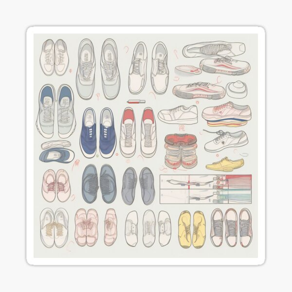 Item preview, Tennis Shoes Collection Knolling | Illustration | 8K | designed and sold by Hazmat-AI7.