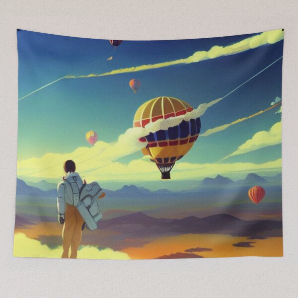 Item preview, The Majesty of the Sky: Hot Air Balloon Flying at Sunrise designed and sold by MagnifiqueMind.