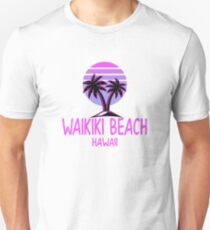 Waikiki Beach Hawaii Vintage Retro Beach Unisex T-Shirt