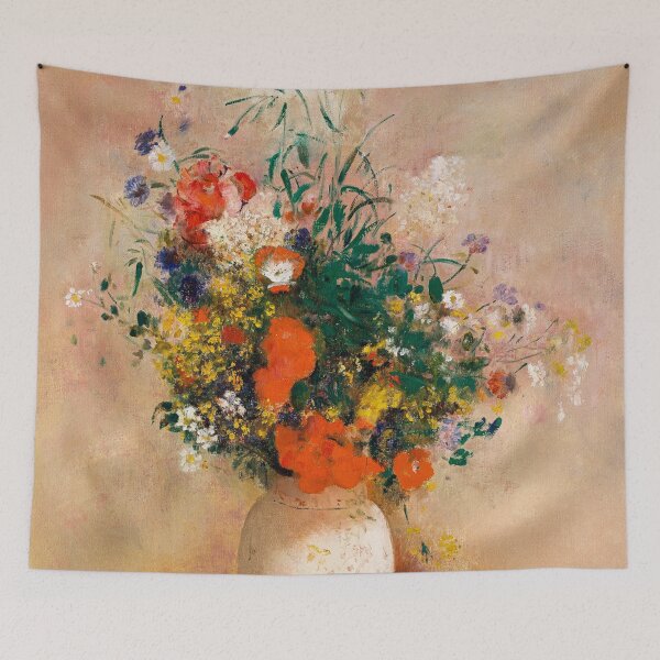 Item preview, Vase of Flowers (Pink Background) (1906) by Odilon Redon designed and sold by BossyCatHome.
