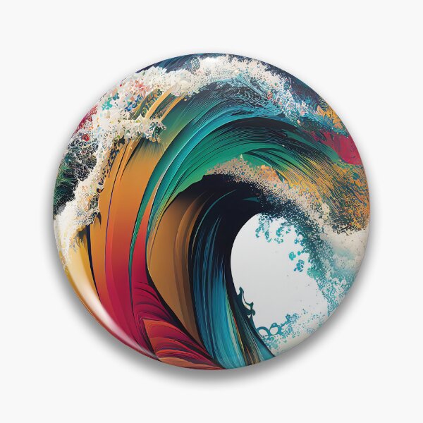 Artikelvorschau, Episches buntes Great-Wave-Splash-Gemälde entworfen und verkauft von Shaka-Surf-Tees.