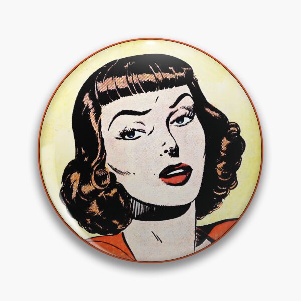 Item preview, Brown Hair Vintage Comic Woman Portrait designed and sold by MadfishDesigns.