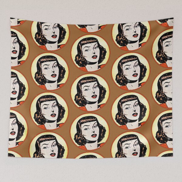 Aperçu de l'œuvre cheveux bruns, vendange, comique, femme, portrait créée et vendue par MadfishDesigns.