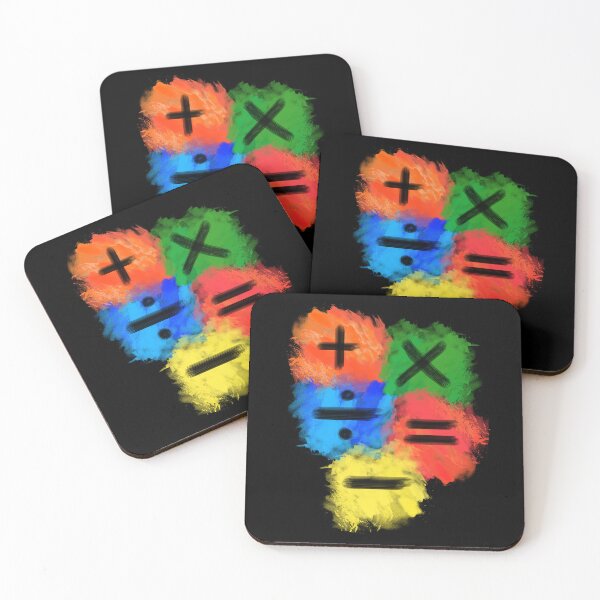 Item preview, Math Symbols subtract equals plus divide multiply colored full designed and sold by made4K.
