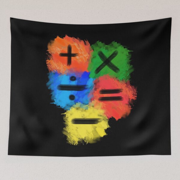 Item preview, Math Symbols subtract equals plus divide multiply colored full designed and sold by made4K.