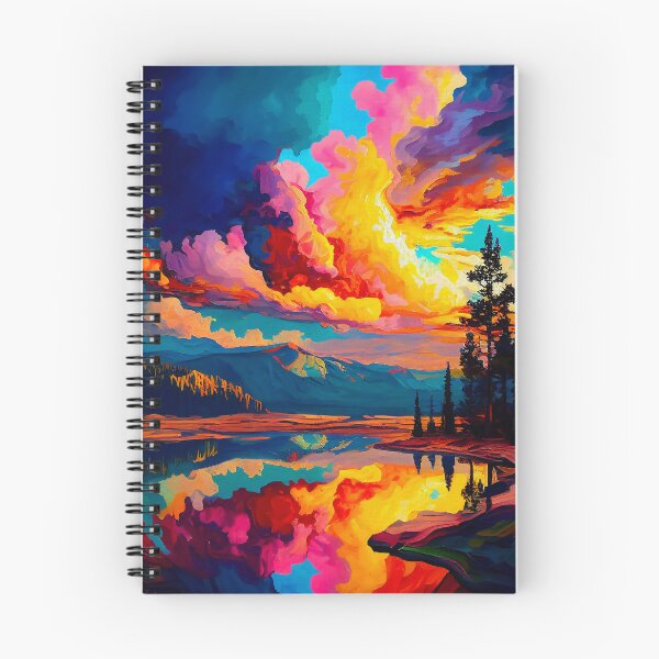 Aperçu de l'œuvre Yellowstone National Park Landscape | Palette Knife Oil Digital Painting créée et vendue par VividViews.