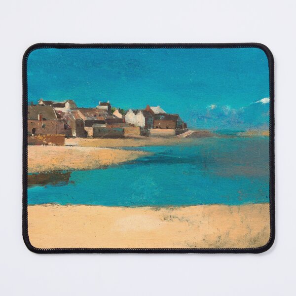 Item preview, Village by the Sea in Brittany (1880) by Odilon Redon designed and sold by BossyCatHome.