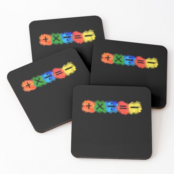 Item preview, Math Symbols subtract equals plus divide multiply colored horizontal designed and sold by made4K.