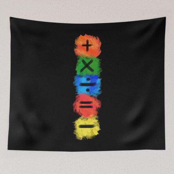 Item preview, Math Symbols subtract equals plus divide multiply colored vertical designed and sold by made4K.