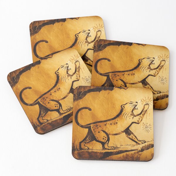 Item preview, Cat Playing with Yarn Cave Art designed and sold by SilverFrog.