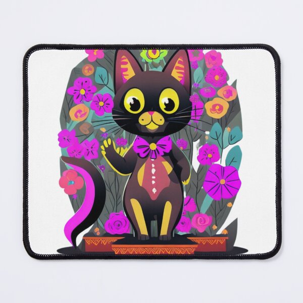 Item preview, Black cat with flowers designed and sold by Pawsitively  Purrfect.
