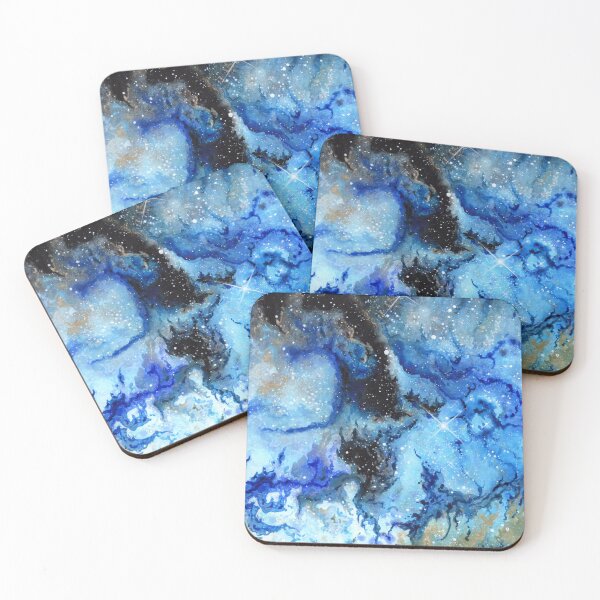 Item preview, Cosmic artwork 'Black and Blue' - Acrylic on paper - A4 designed and sold by Handmaiduns.