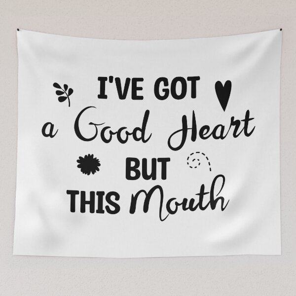 Item preview, I've got a good heart but this mouth designed and sold by Blonc-ou.