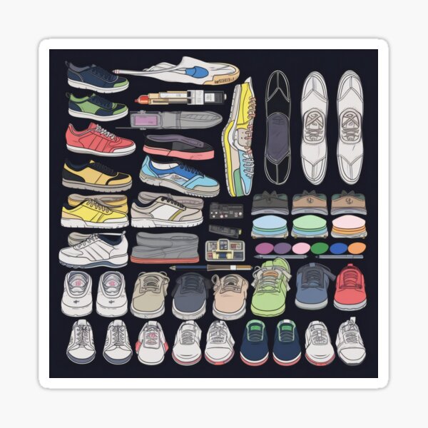 Item preview, Tennis Shoes Collection Knolling | Illustration | 8K | designed and sold by Hazmat-AI7.