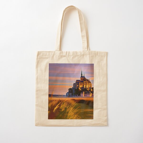★Le Mont Saint Michel★ Logo Patch Canvas Tote Bag Navy Le Mont Saint Michel Tote Bags for Sale | Redbubble